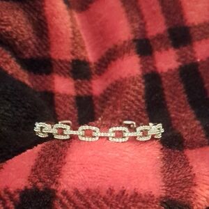 Silver Crystal Link Bracelet - Unbranded